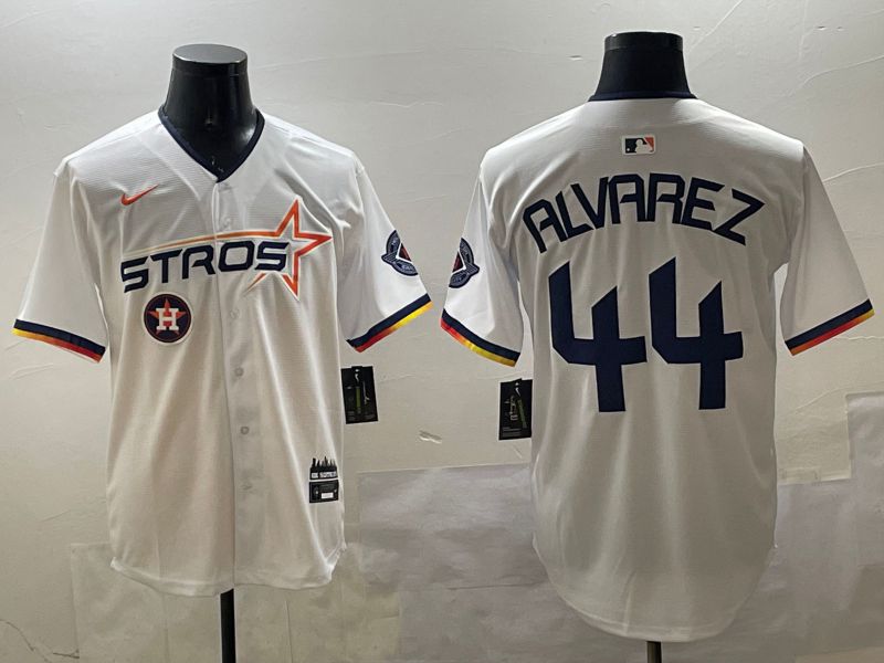 Men Houston Astros #44 Alvarez Cream Three generations Joint Name 2025 Nike MLB Jersey style 6